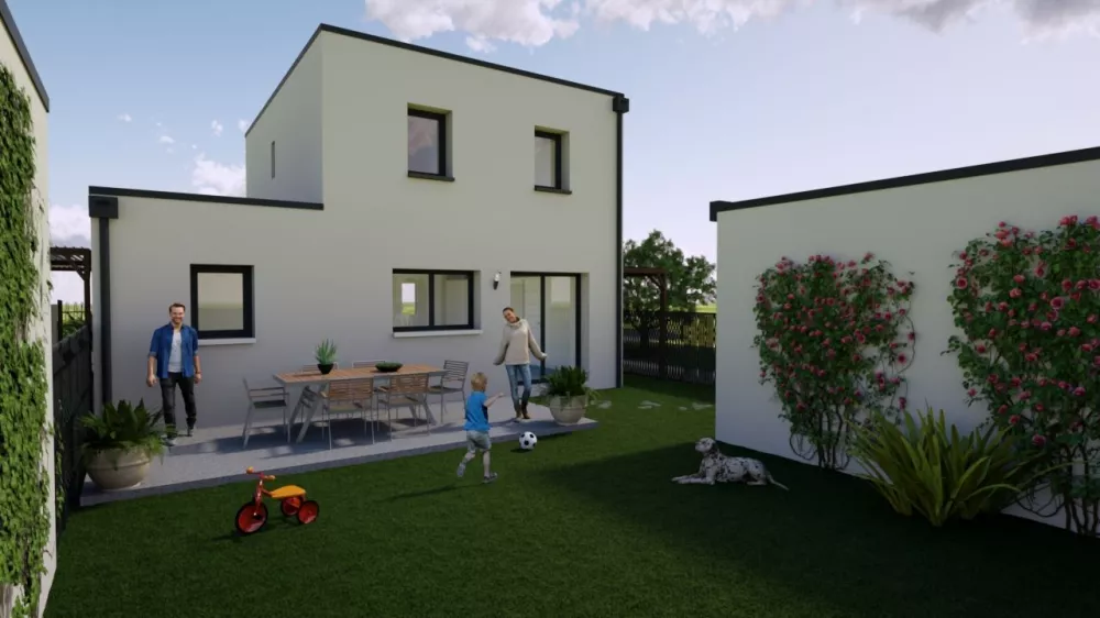Image du modèle de maison vue du jardin