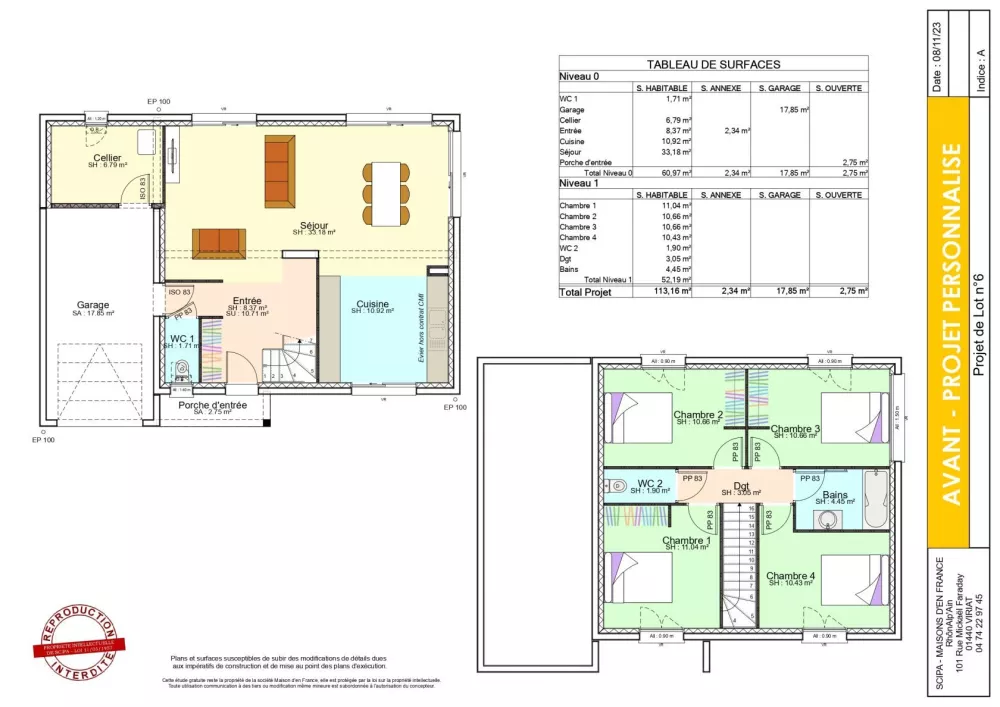 Image du modèle de maison plan intérieur lot 6