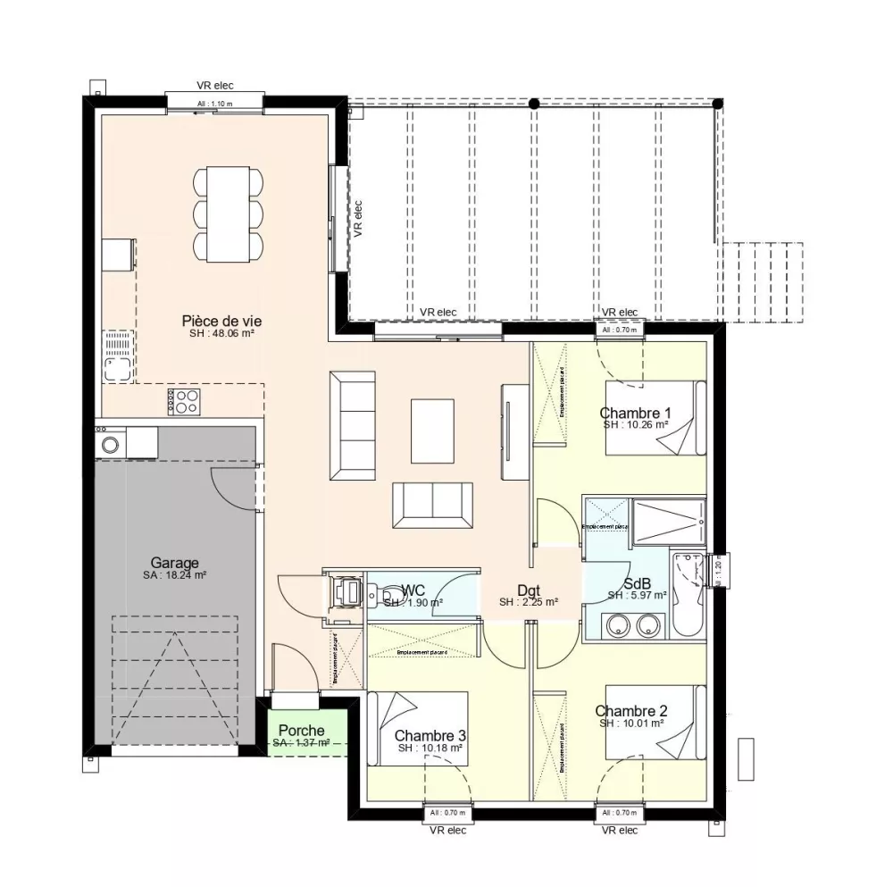 Image du modèle de maison Plan Couleur lot 25