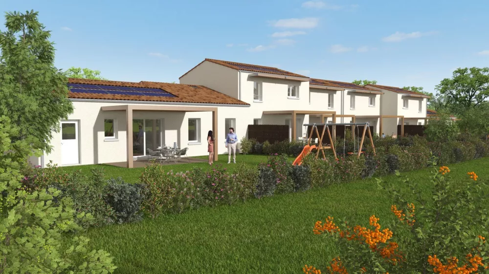 Image du modèle de maison arrière gauche sans grillage