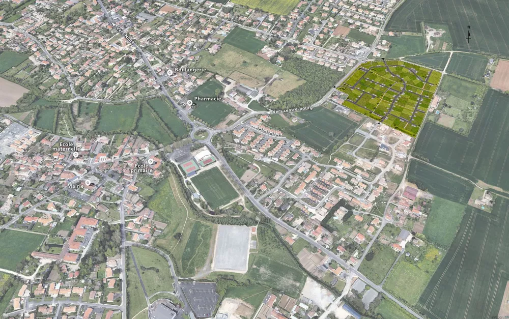 Image du modèle de maison AIFFRES - Les Plantes - vue aérienne