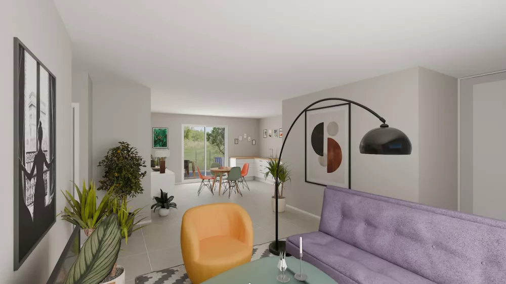 Image du modèle de maison vue intérieure