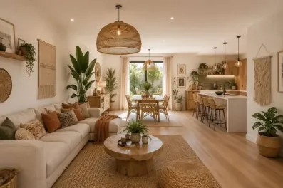Image du modèle de maison salon bohème