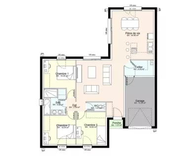 Image du modèle de maison YCH03-PLAN-RDC-SANS COTES