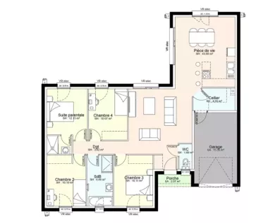 Image du modèle de maison YCH06-PLAN-RDC-SANS COTES