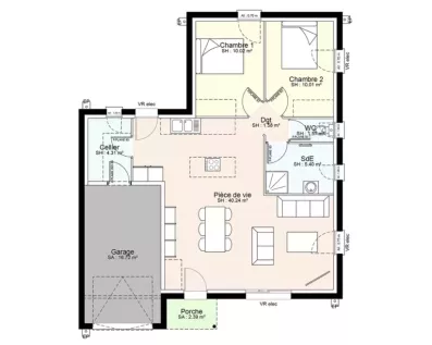 Image du modèle de maison YFR01-PLAN-RDC-SANS COTES