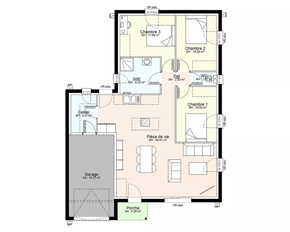 Image du modèle de maison YFR02-PLAN-RDC-SANS COTES