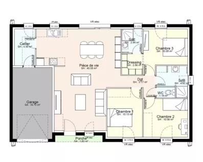 Image du modèle de maison YPE04-PLAN-RDC-SANS COTES