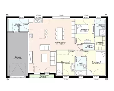 Image du modèle de maison YPE05-PLAN-RDC-SANS COTES