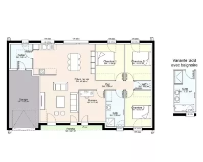 Image du modèle de maison YPE06-PLAN-RDC-SANS COTES