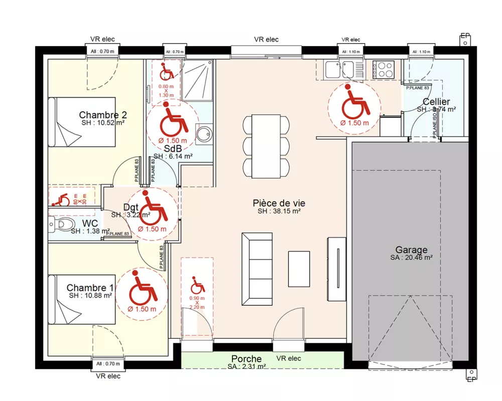 Image du modèle de maison YPEH1-PLAN-RDC-SANS COTES