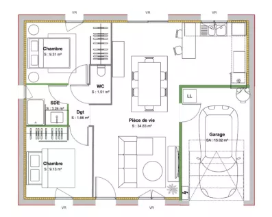 Image du modèle de maison PLAN RDC-ANGELIQUE