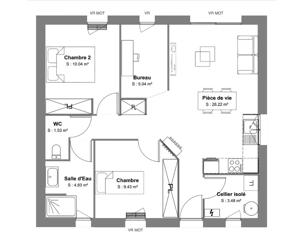 Image du modèle de maison PLAN RDC-L'OSERAIE