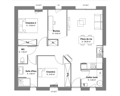 Image du modèle de maison PLAN RDC-L'OSERAIE