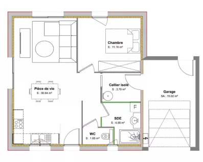 Image du modèle de maison PLAN RDC-GATINE