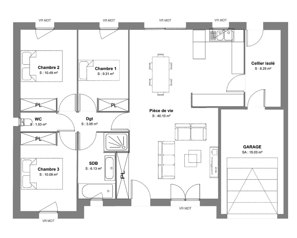 Image du modèle de maison PLAN RDC LA MESANGE