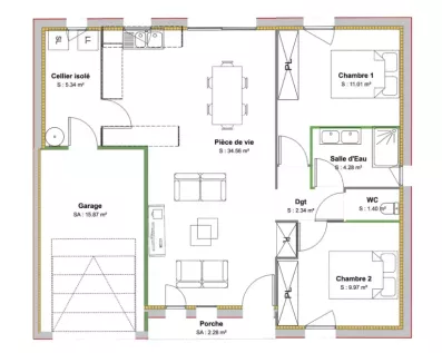 Image du modèle de maison PLAN RDC-POITEVINE