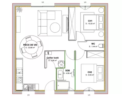 Image du modèle de maison PLAN RDC-LA VENISE VERTE