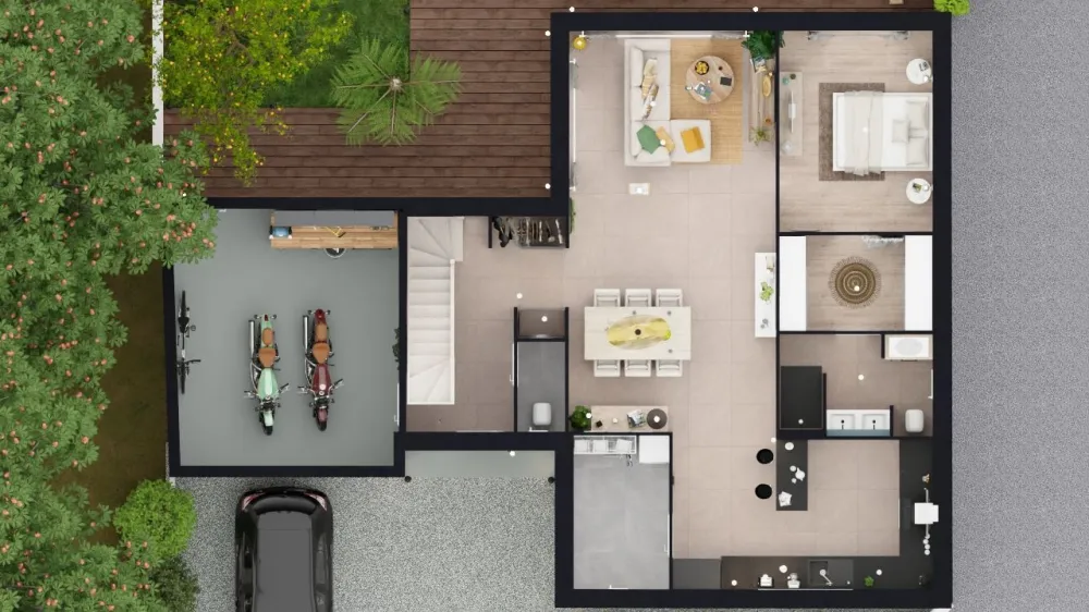 Image du modèle de maison VUE DE HAUT RDC