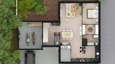 Image du modèle de maison VUE DE HAUT RDC