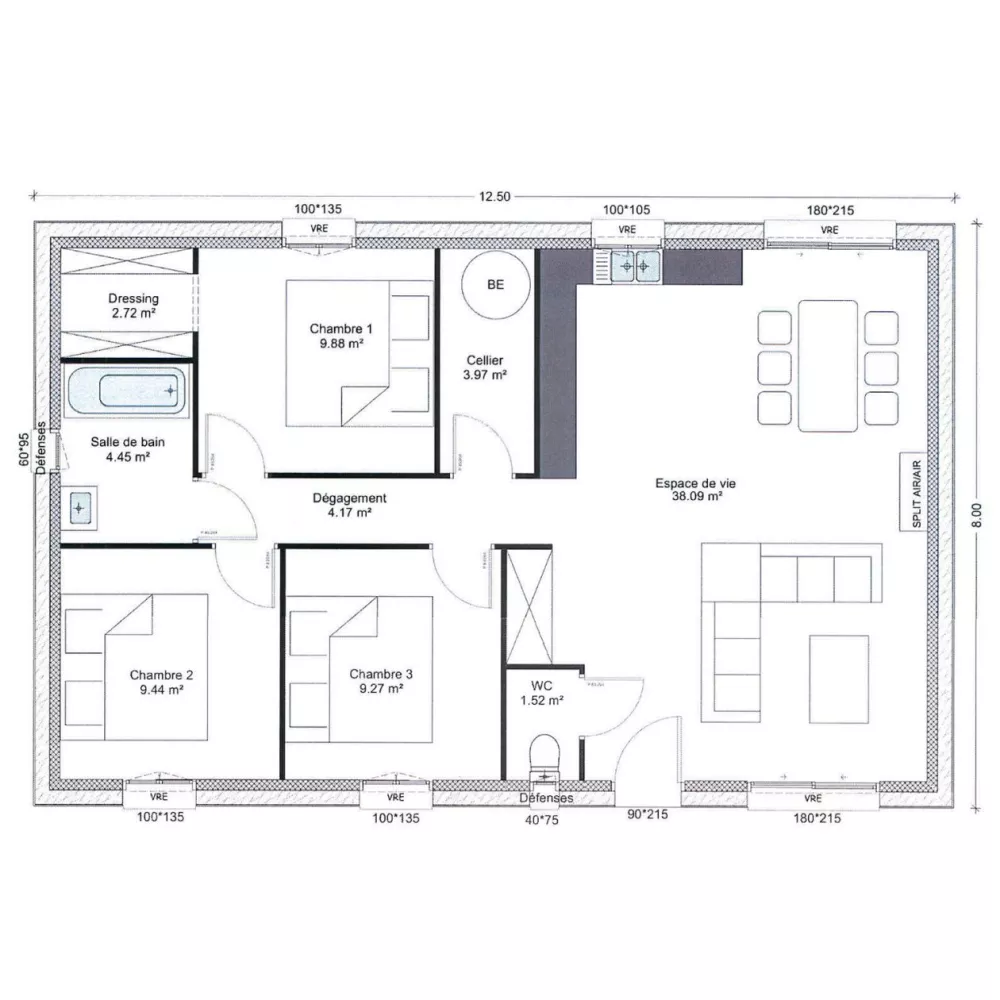 Image du modèle de maison plan côté