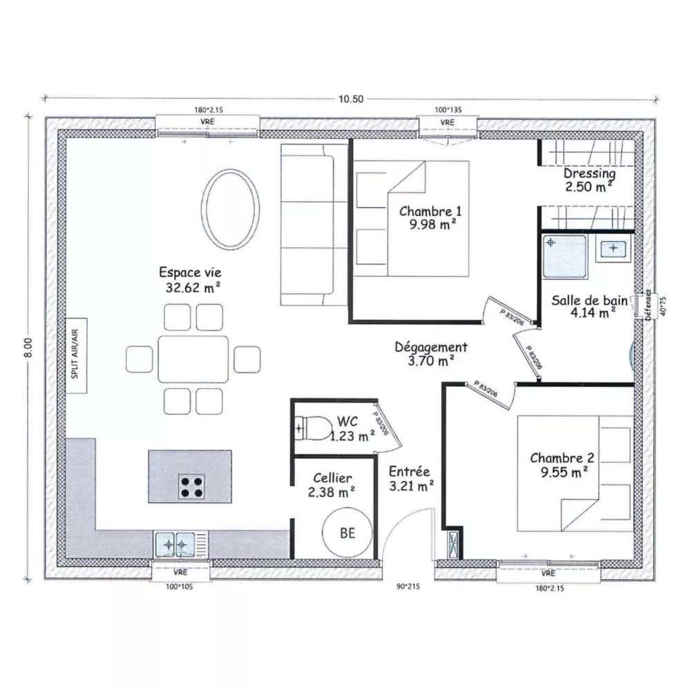 Image du modèle de maison plan côtés