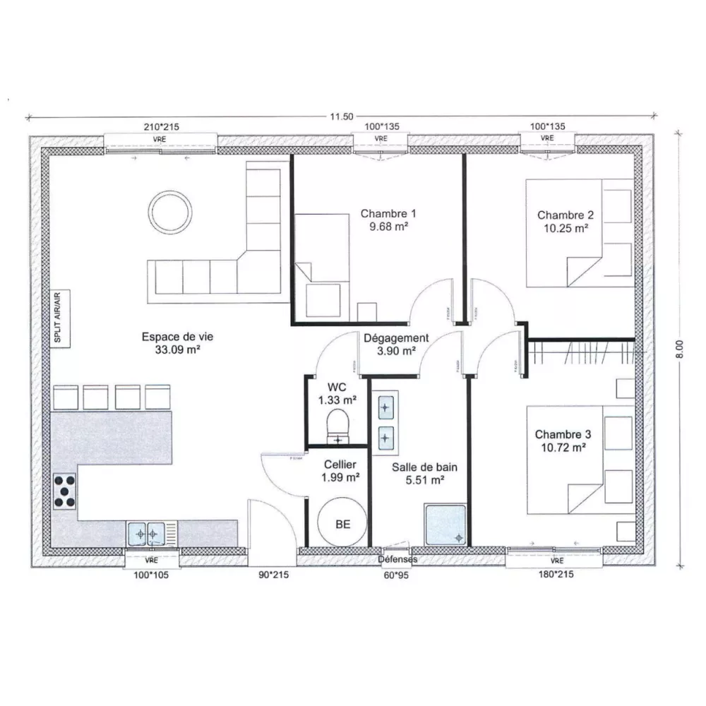 Image du modèle de maison plan côtés