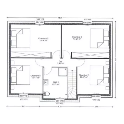 Image du modèle de maison etg plan côté