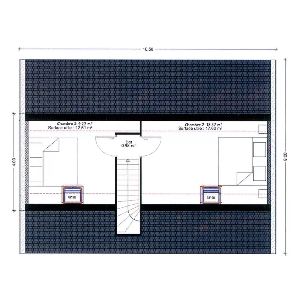 Image du modèle de maison etg plan côté