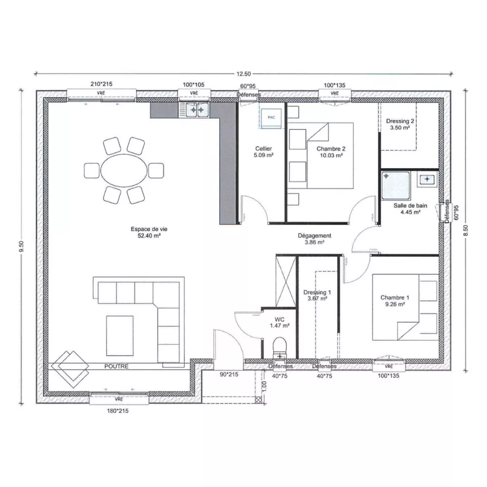 Image du modèle de maison plan côté