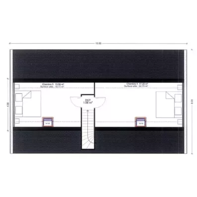 Image du modèle de maison plan etg côté