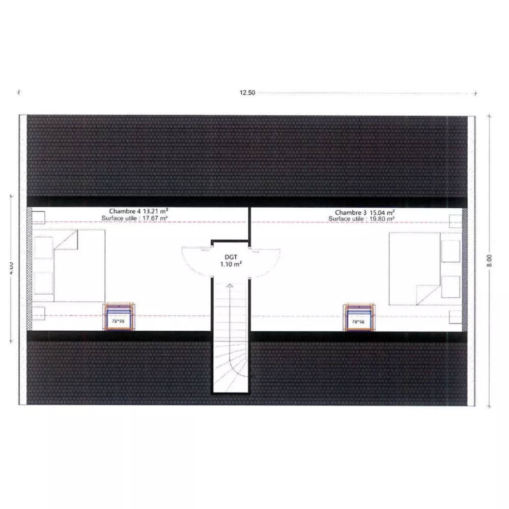 Image du modèle de maison etg plan côté