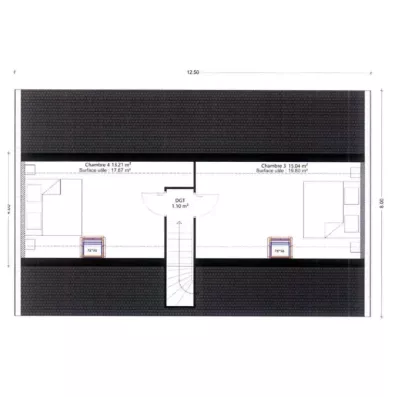 Image du modèle de maison etg plan côté