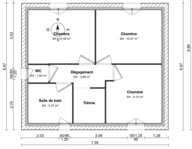 Image du modèle de maison PLAN ETAGE