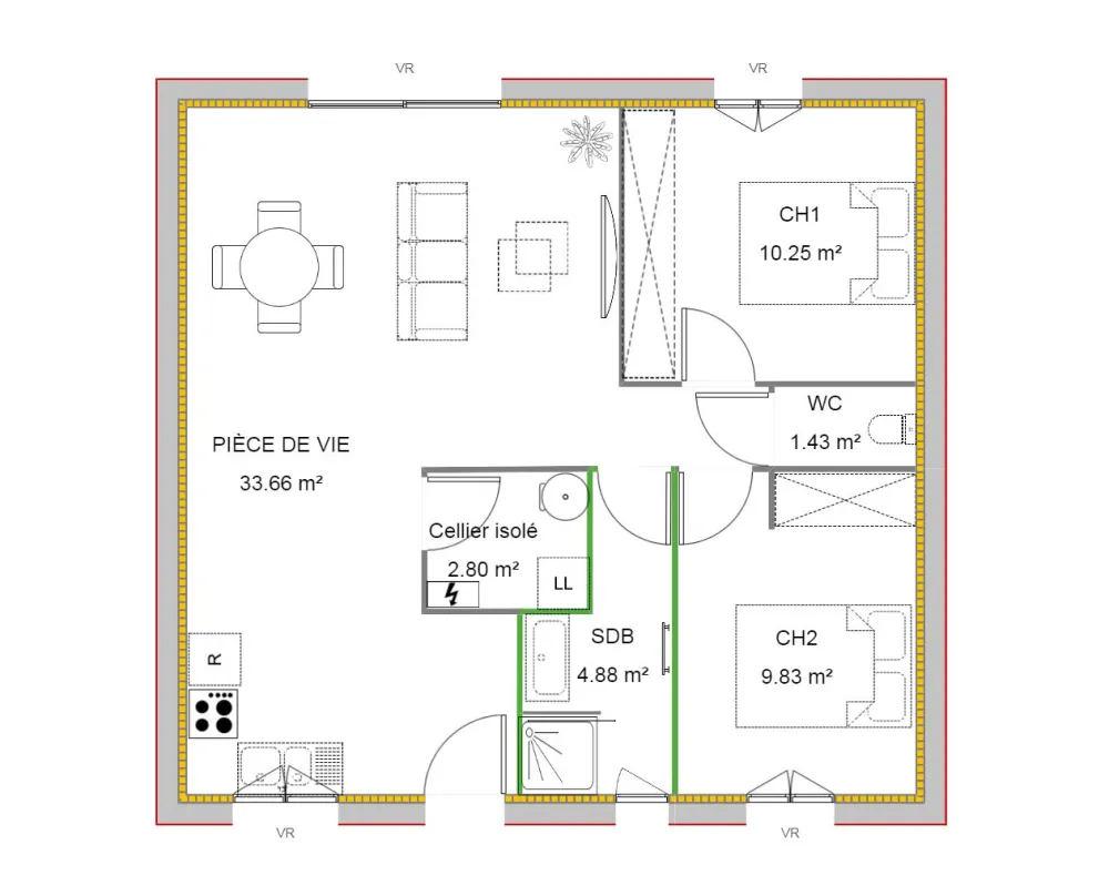 Image du modèle de maison A OUINY 2.0 CI V1 9ML V1 8.5ML 62