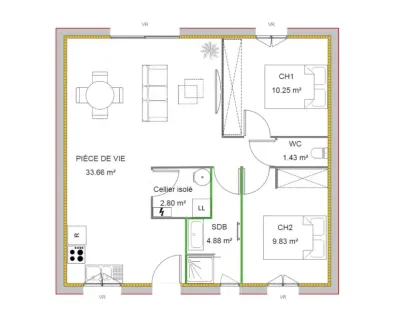 Image du modèle de maison A OUINY 2.0 CI V1 9ML V1 8.5ML 62
