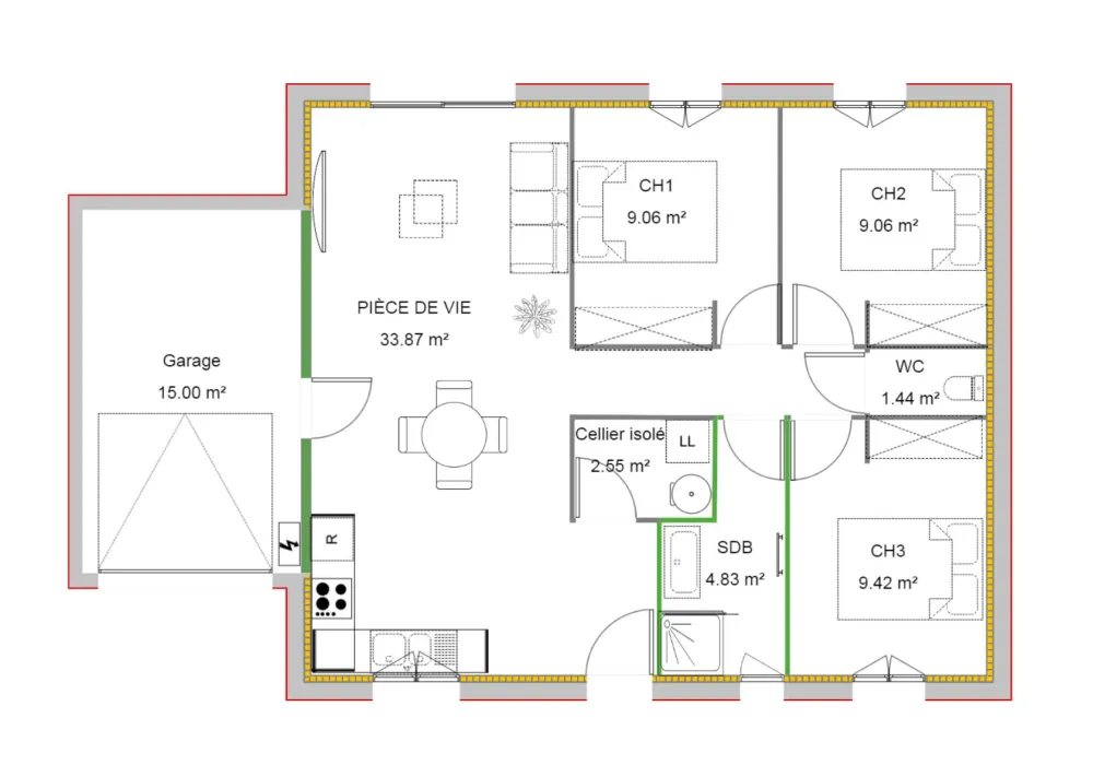 Image du modèle de maison A OUINY 3.0 GCI V1 13ML 8.5ML 70M2 - 2023−07−12T1549 - Ajusté - A4 (1)