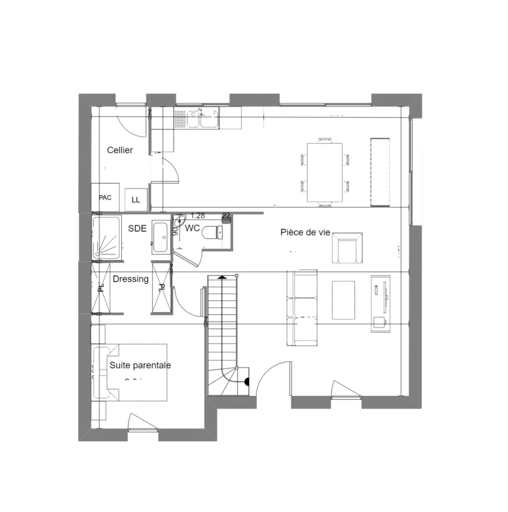 Image du modèle de maison PLAN RDC