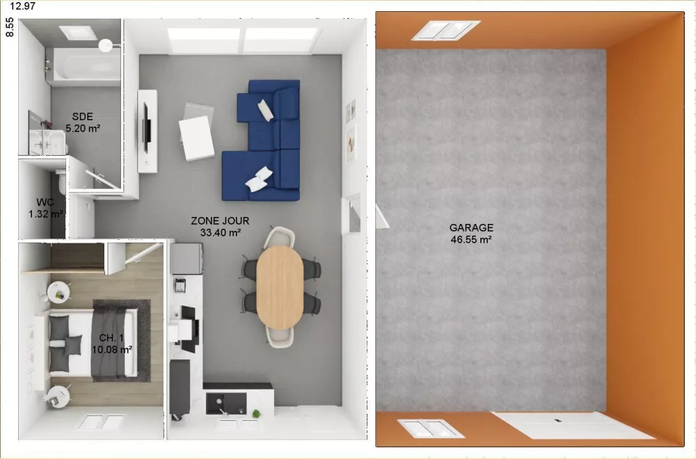 Image du modèle de maison vue dessus 50
