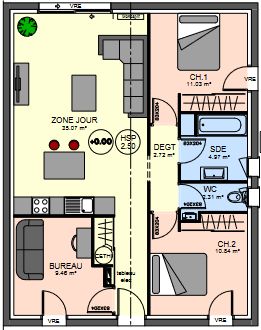 Image du modèle de maison Plan 3 chs LA JARNE