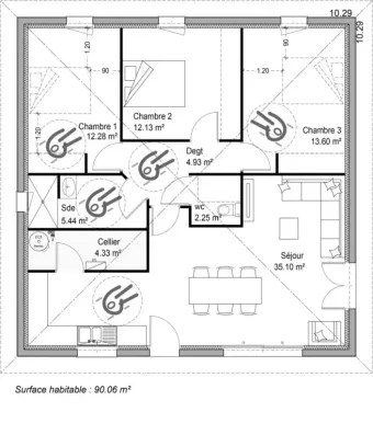 Image du modèle de maison PLAN SITE ADELA 90m² PMR