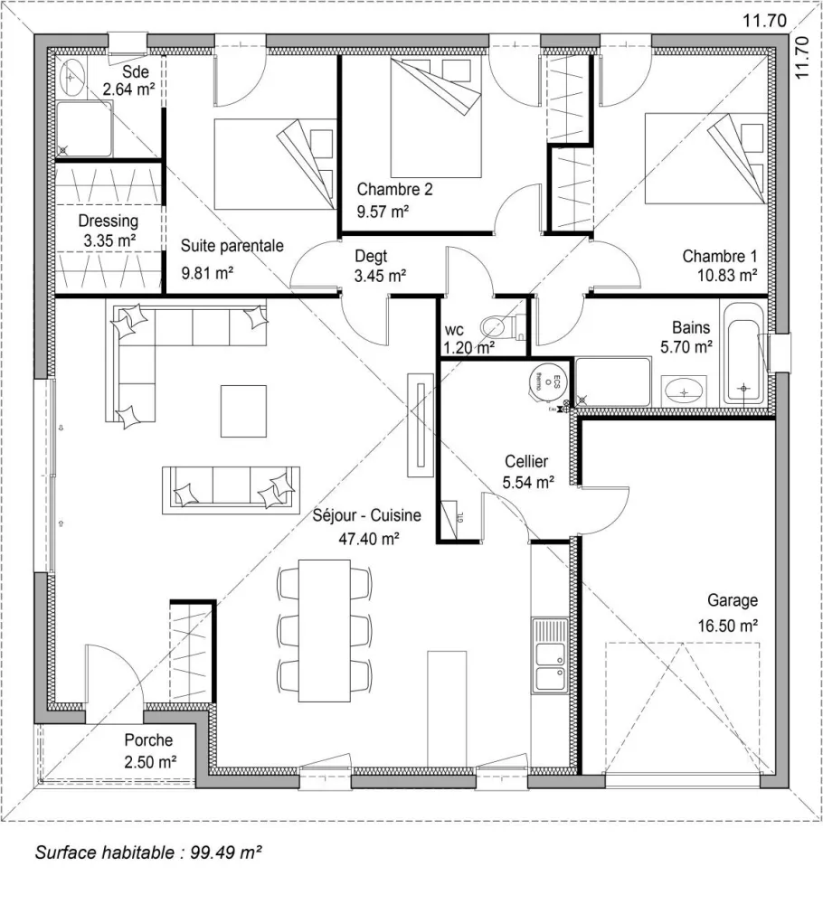 Image du modèle de maison PLAN SITE ADELA 100m² V2