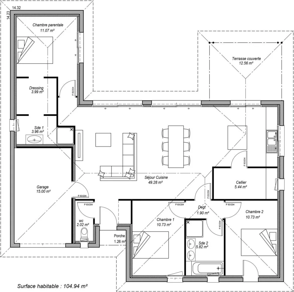 Image du modèle de maison PLAN SITE INTERNET MILA 104