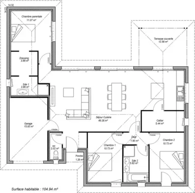 Image du modèle de maison PLAN SITE INTERNET MILA 104