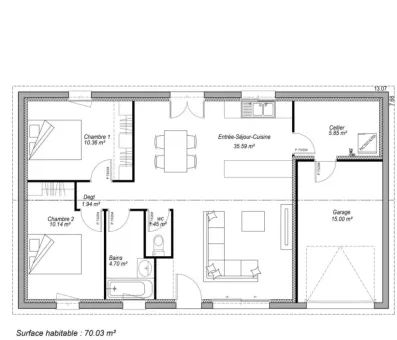 Image du modèle de maison PLAN SITE INTERNET PAMELA 70m²