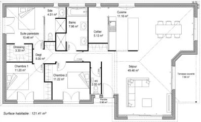 Image du modèle de maison PLAN SITE INTERNET SOPHIA 121m²