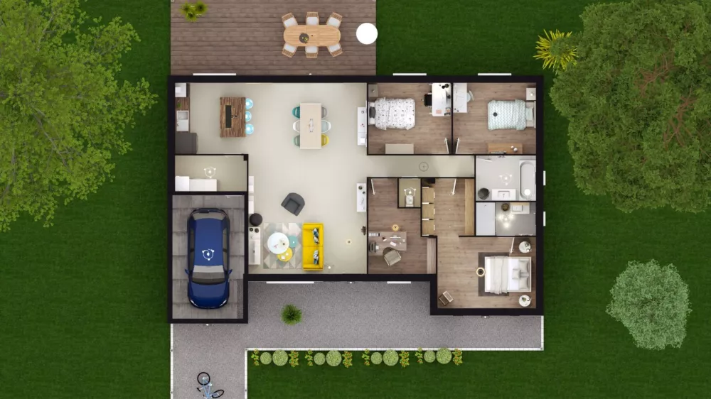 Image du modèle de maison HELENIUM 3G-114 - DESSUS RDC