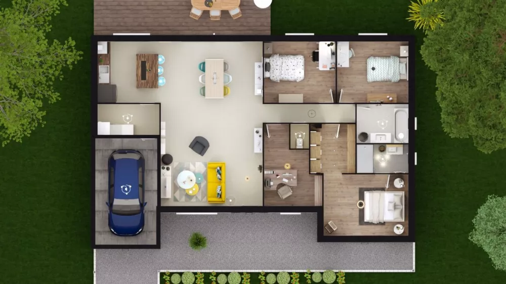 Image du modèle de maison PETUNIA 3G-114 - DESSUS RDC