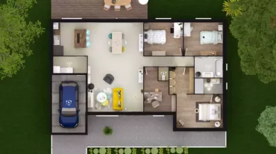 Image du modèle de maison PETUNIA 3G-114 - DESSUS RDC
