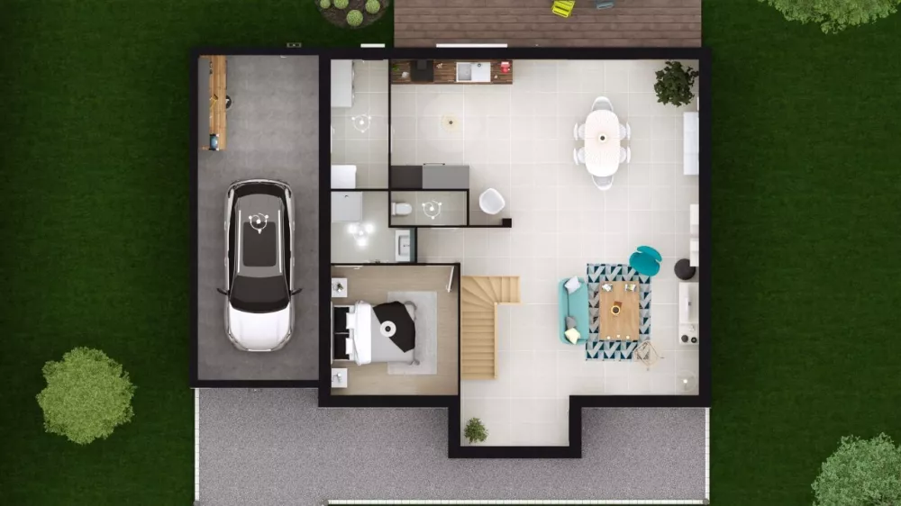 Image du modèle de maison DAHLIA 5G-150 - DESSUS RDC